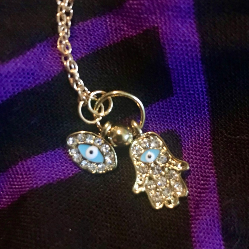 Hamsa Hand Nazar Eye Protection Amulet Gold